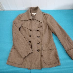 New York & Co Womens Pea Coat Double Breasted Wool Blend Size S